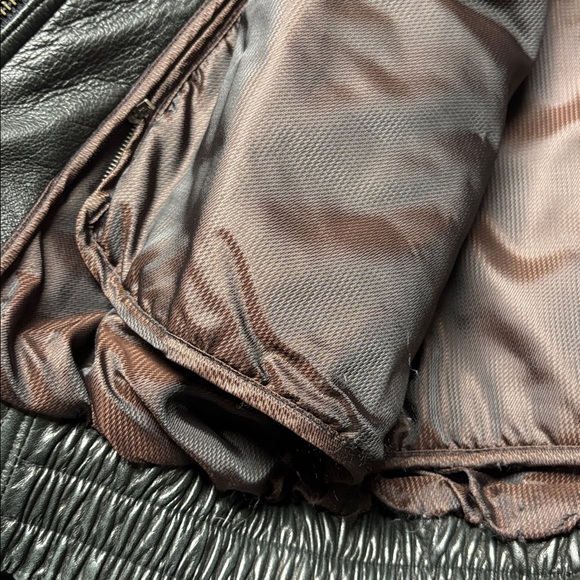 Pelle Studio Wilson’s Leather Bomber Jacket Mens L Black lined removable - Picture 3 of 5